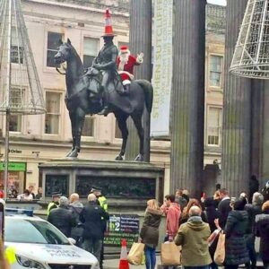 Santa takes a ride with the Duke in Glasgow